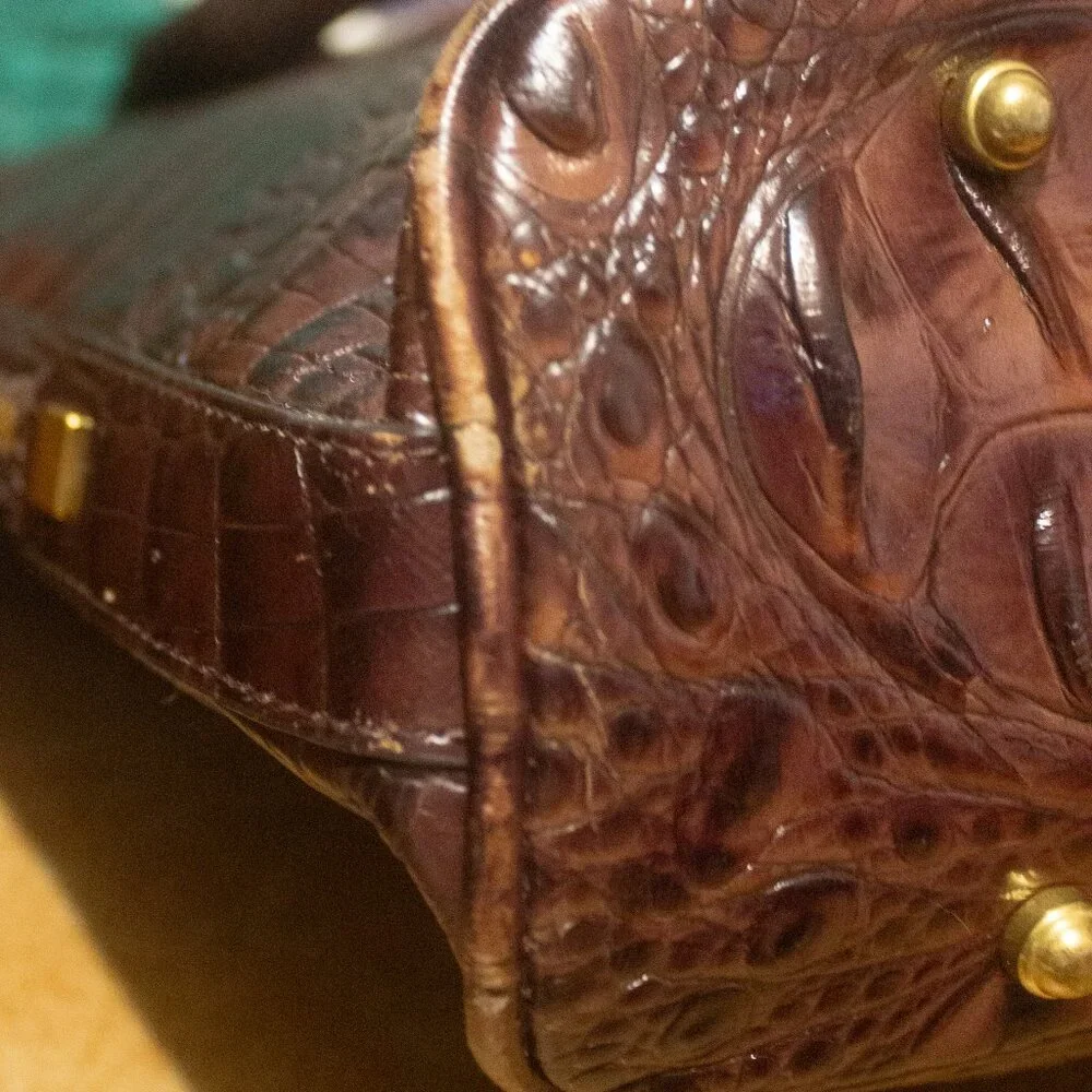 Brahmin Croc Embossed Leather Tote